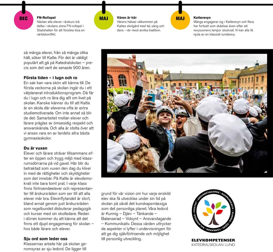 MAJ Katterevyn Många engagerar sig i Katterevyn och flera har fortsatt som skådisar även efter att revyscenens lampor slocknat. Vi kan alla få njuta av en klassisk lundarevy.