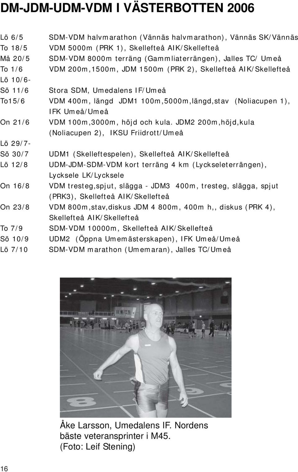 (Noliacupen 1), IFK Umeå/Umeå On 21/6 VDM 100m,3000m, höjd och kula.