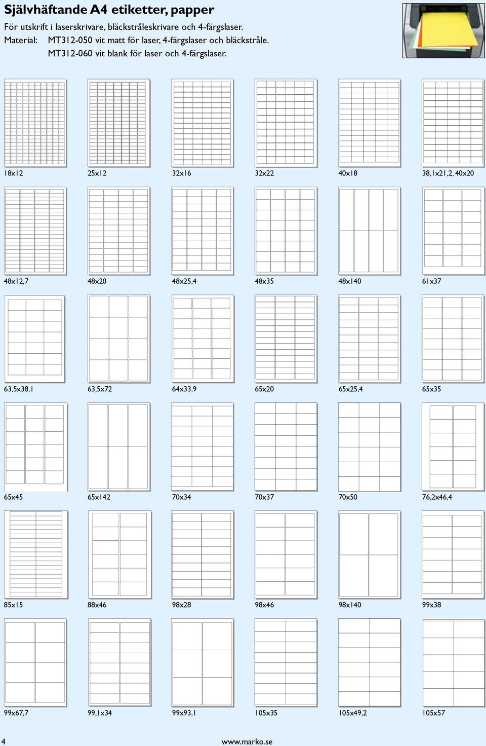 18x12 25x12 32x16 32x22 40x18 38,1x21,2, 40x20 48x12,7 48x20 48x25,4 48x35 48x140 61x37 63,5x38,1 63,5x72 64x33,9 65x20