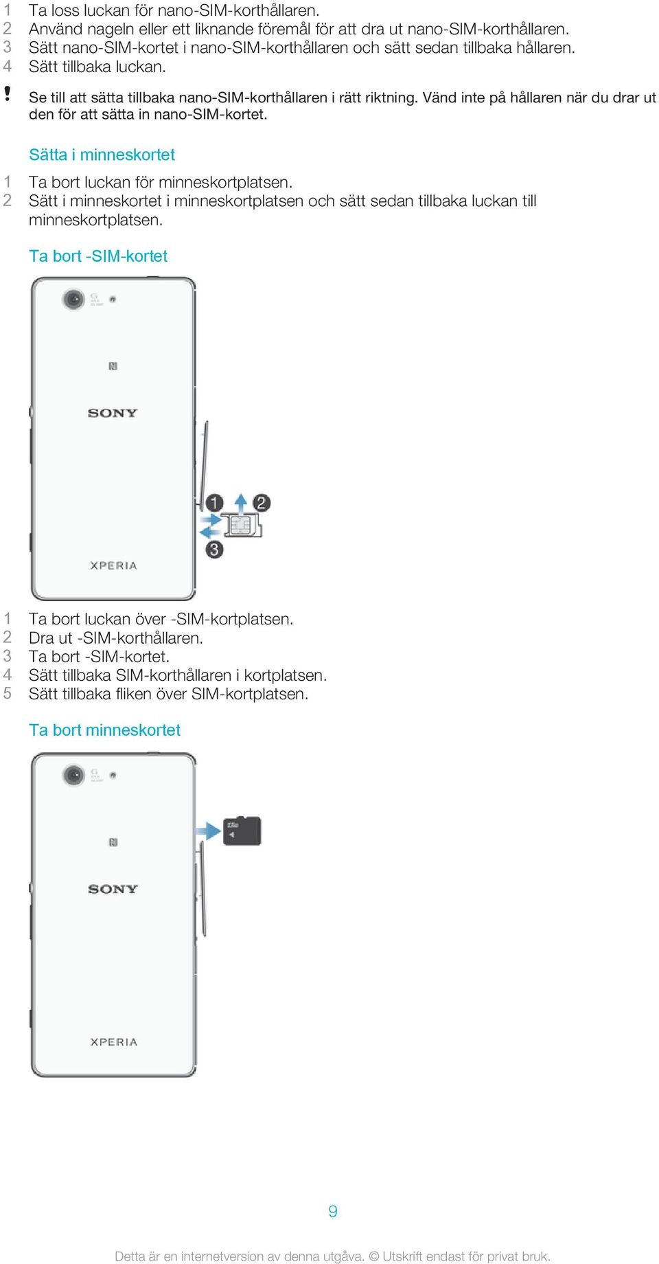 Användarhandbok. Xperia Z3 Compact D5803/D PDF Free Download