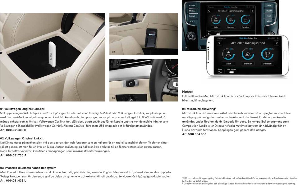 Sätt in ett lämpligt SIM-kort i din Volkswagen CarStick, koppla ihop den med DiscoverMedia navigationssystemet. Klart.