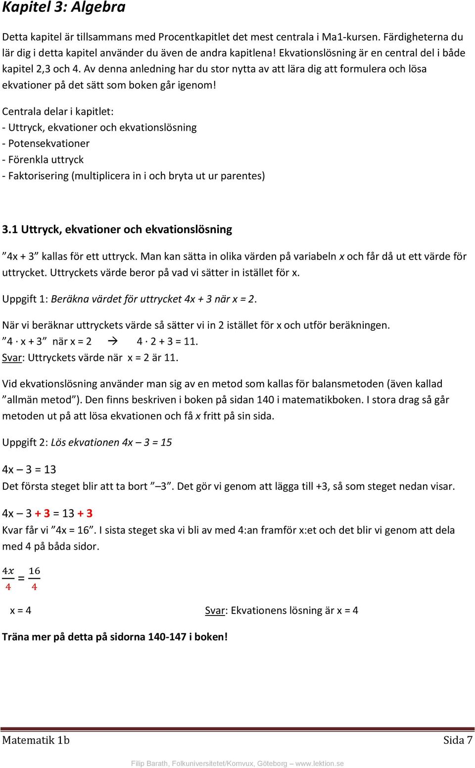 Sammanfattning: Matematik 1b - PDF Free Download