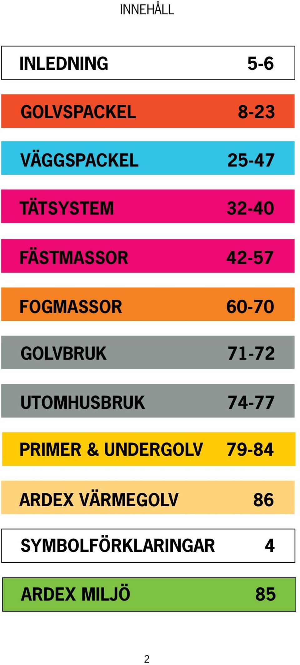 GOLVBRUK 71-72 UTOMHUSBRUK 74-77 PRIMER & UNDERGOLV