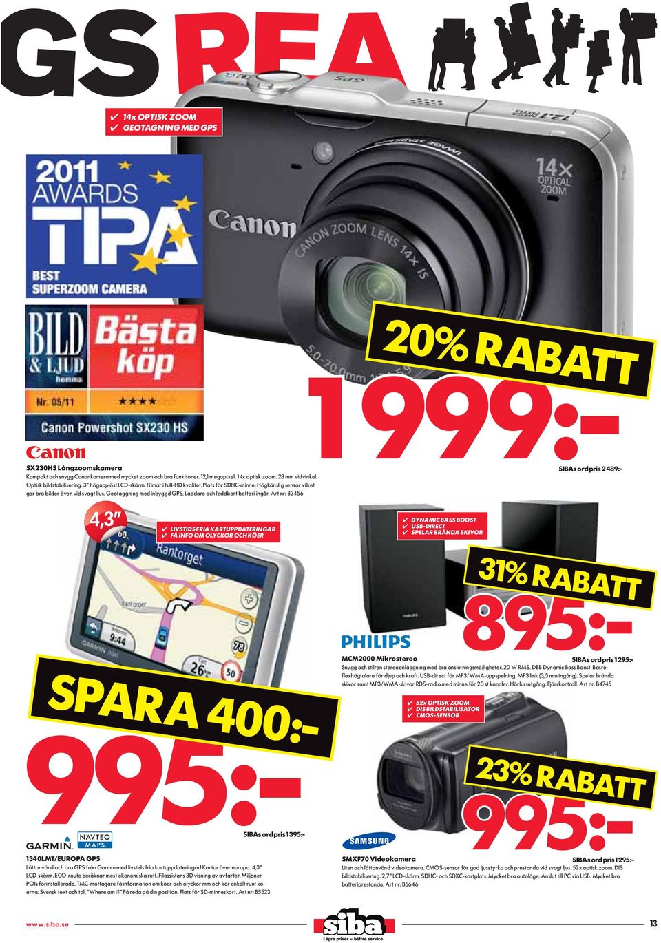 Laddare och laddbart batteri ingår.