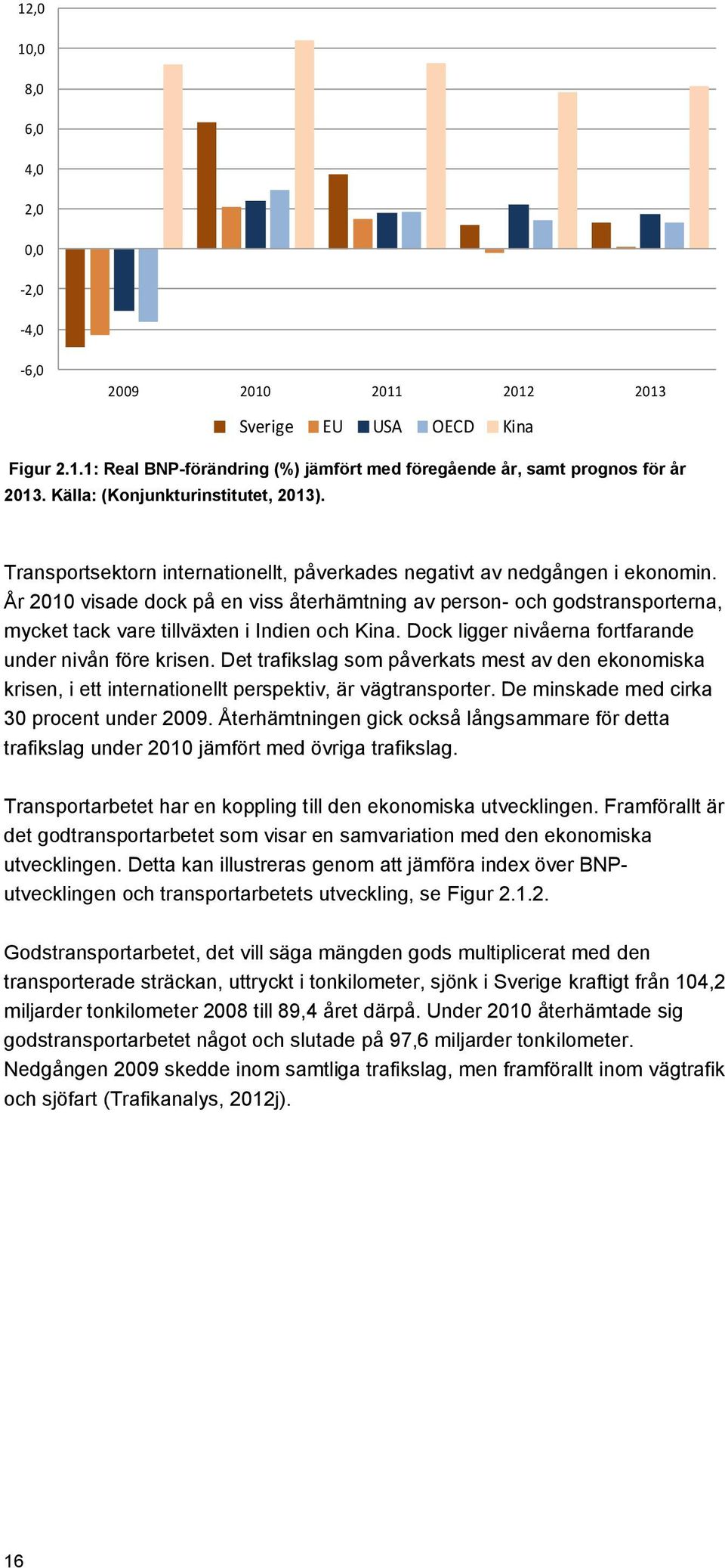 År 2010 visade dock på en viss återhämtning av person- och godstransporterna, mycket tack vare tillväxten i Indien och Kina. Dock ligger nivåerna fortfarande under nivån före krisen.