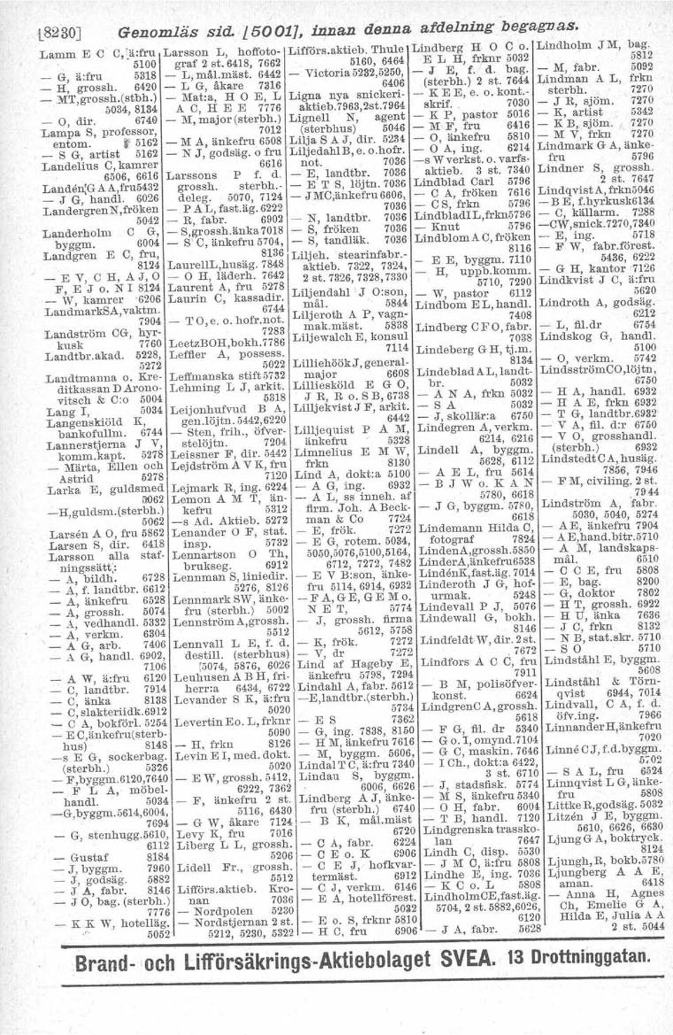 ) 2 st. 7644 sterbh.. 7270 _~IT,grossh.(stbh.) - Mat:a, R E, L Ligna nya snickeri- - K E E, e. o. kont.- 5034,8134 A C, R E E 7776 aktieb.7963,2st.7964 skrif, 7030 - J R, sjöm.