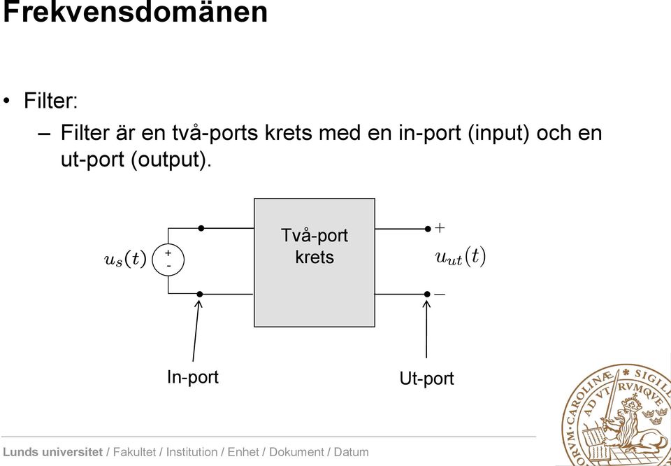 och en ut-port (output).