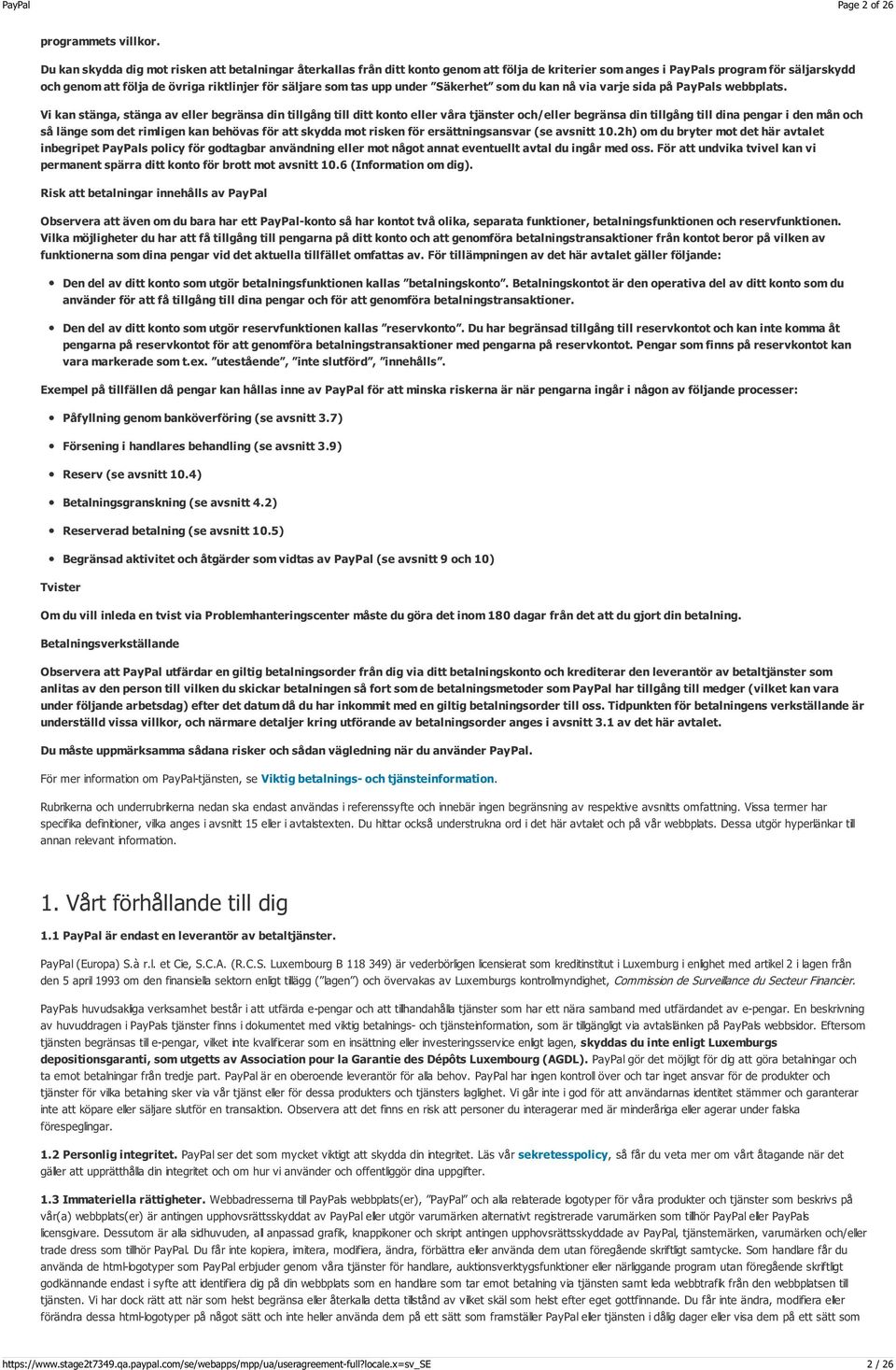 som tas upp under Säkerhet som du kan nå via varje sida på PayPals webbplats.