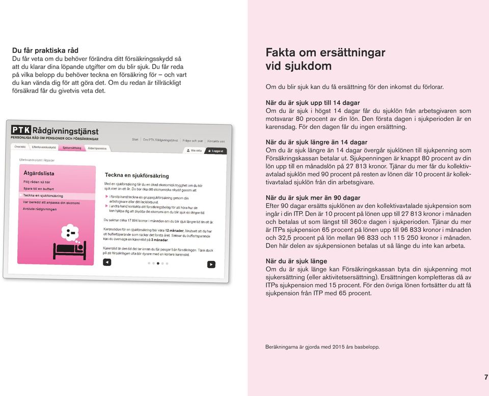 Fakta om ersättningar vid sjukdom Om du blir sjuk kan du få ersättning för den inkomst du förlorar.