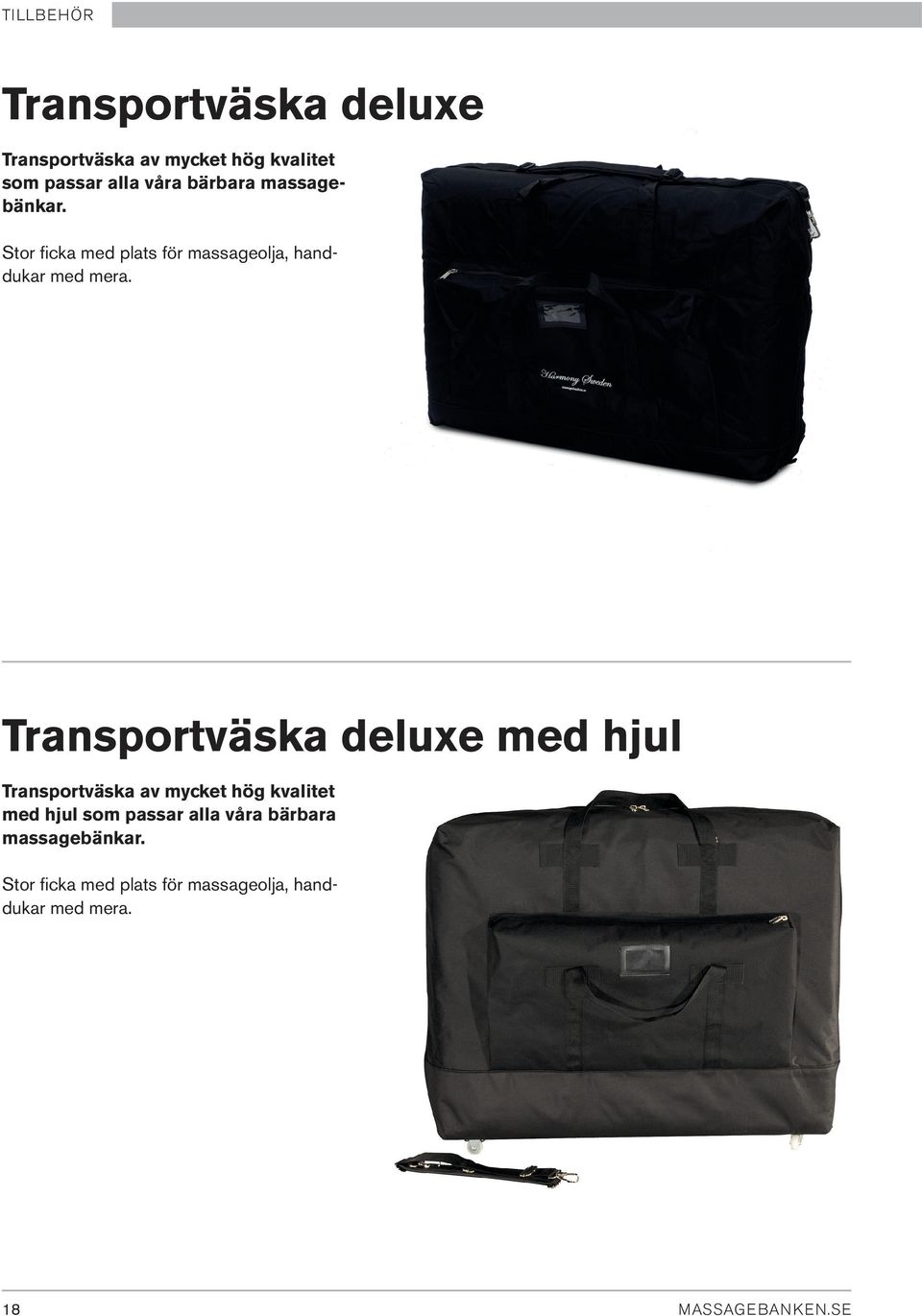 Transportväska deluxe med hjul Transportväska av mycket hög kvalitet med hjul som passar