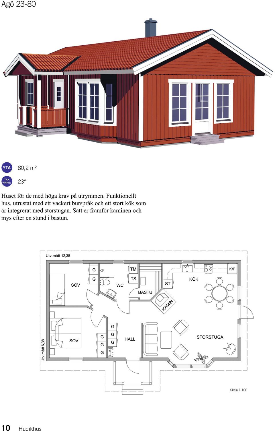 Funktionellt hus, utrustat med ett vackert burspråk och