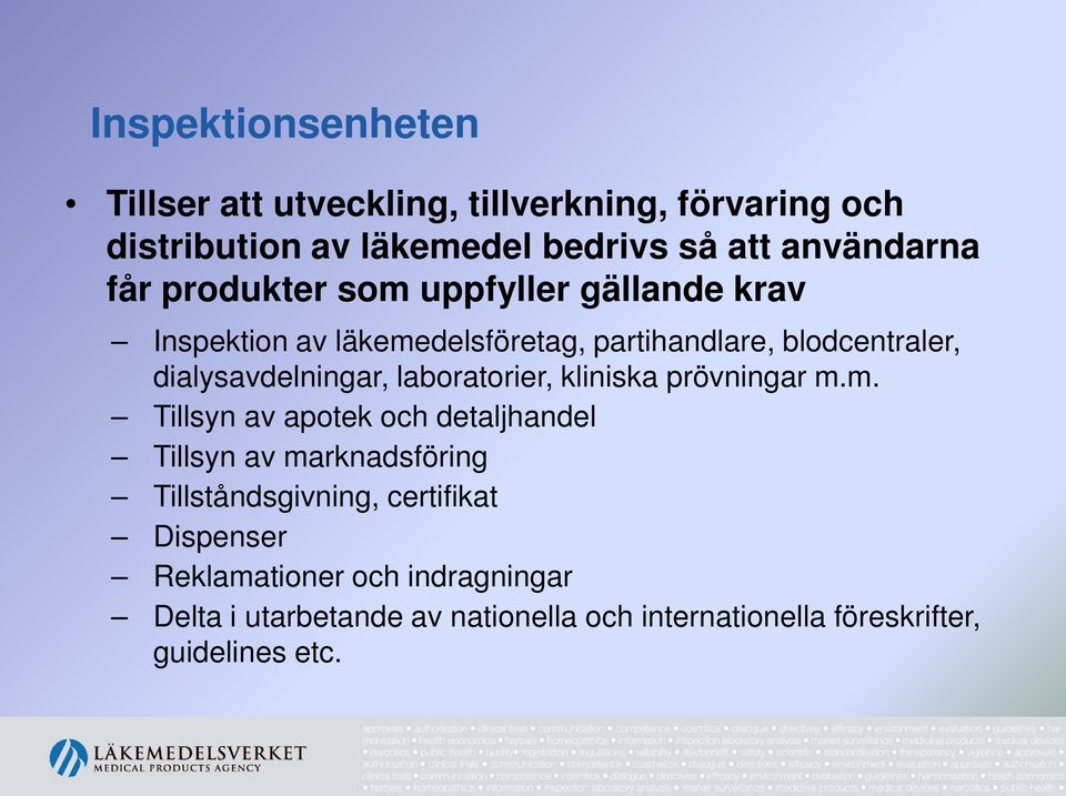 laboratorier, kliniska prövningar m.