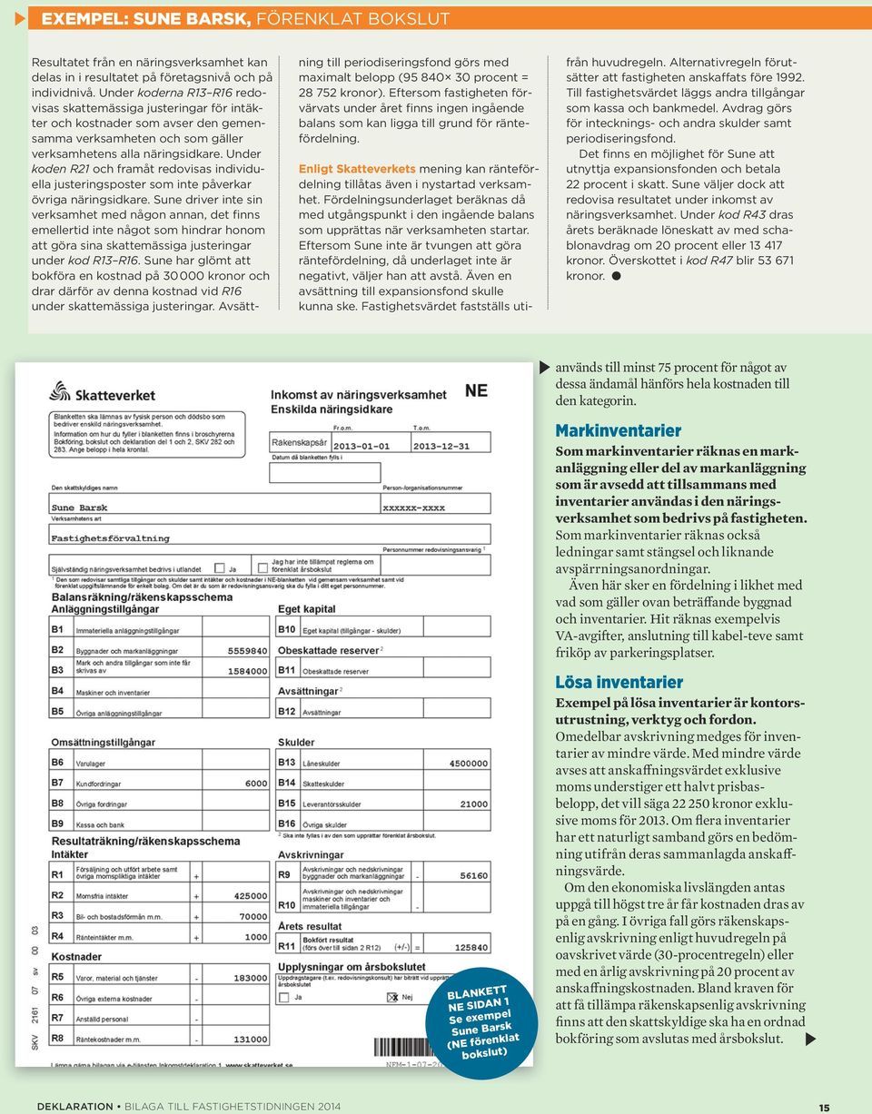 Under koden R21 och framåt redovisas individuella justeringsposter som inte påverkar övriga näringsidkare.