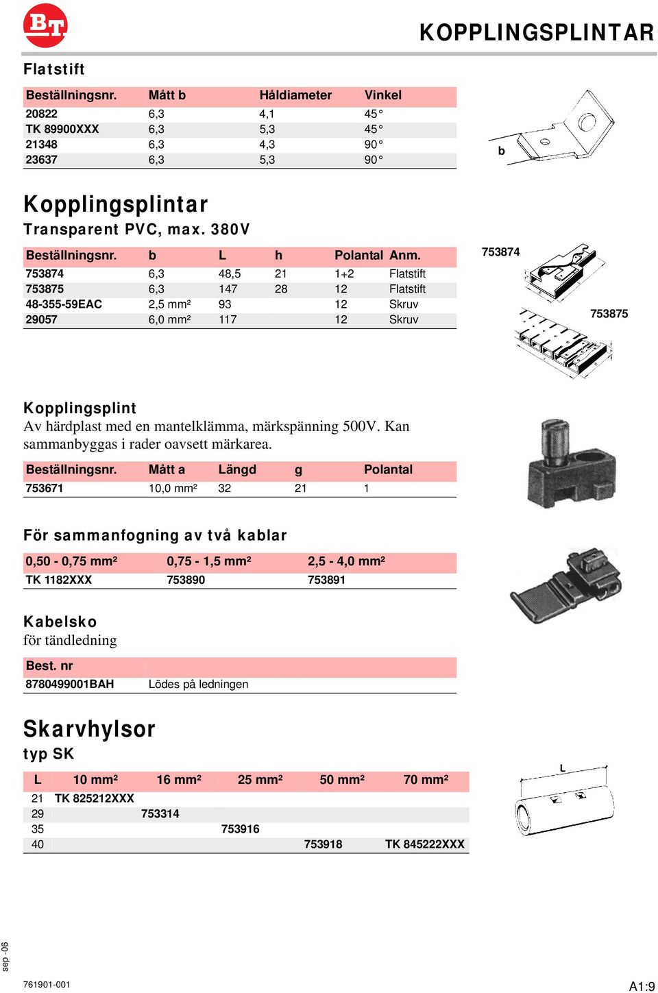 märkspänning 500V. Kan sammanbyggas i rader oavsett märkarea.