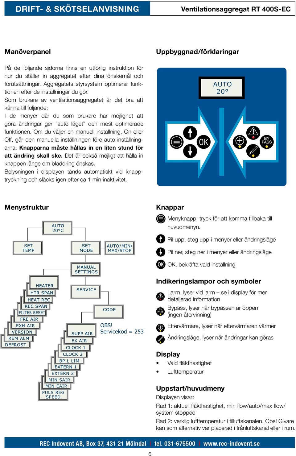 till följande: I de menyer där du som brukare har möjlighet att göra ändringar. ger auto läget den mest optimerade funktionen.