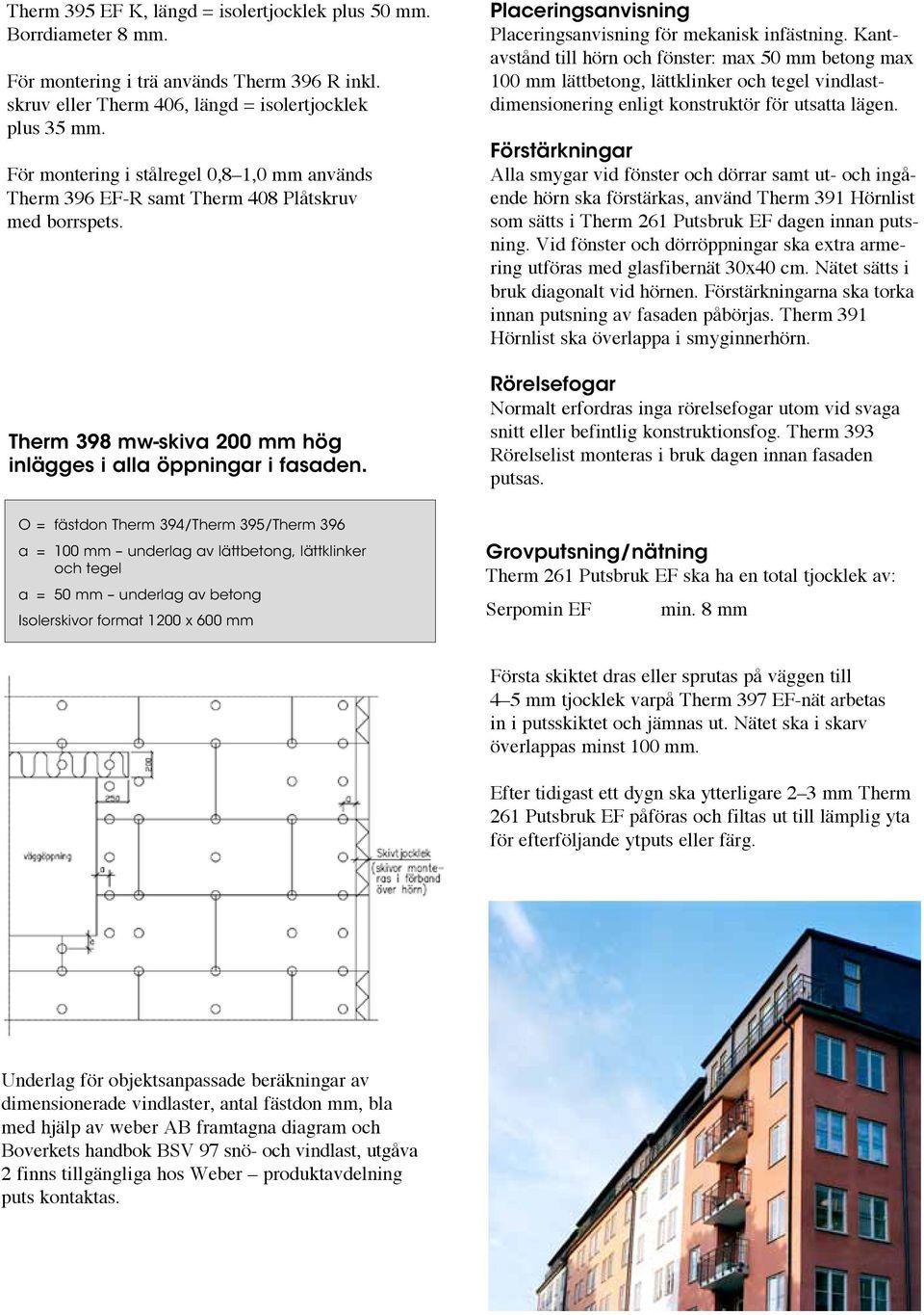 Placeringsanvisning Placeringsanvisning för mekanisk infästning.