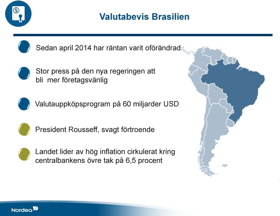 Valutauppköpsprogram på 60 miljarder USD President Rousseff, svagt