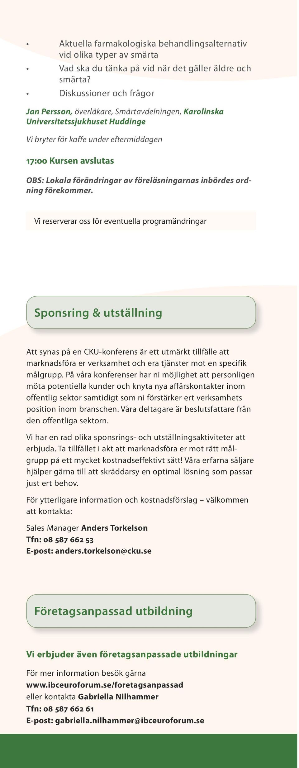 föreläsningarnas inbördes ordning förekommer.