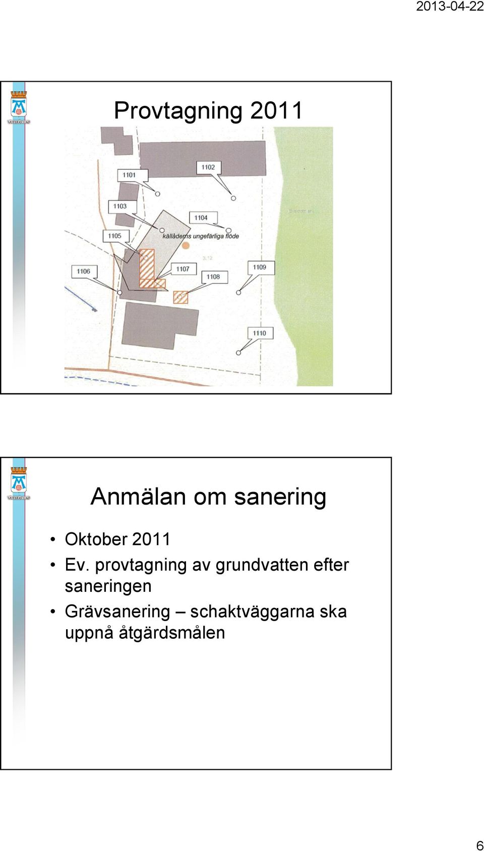 provtagning av grundvatten efter