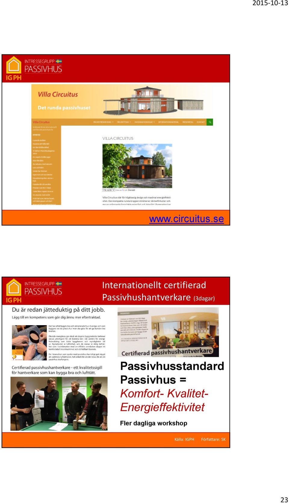 Passivhushantverkare (3dagar)