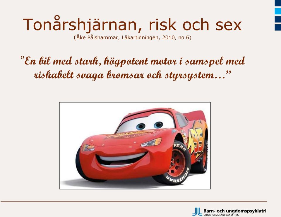 En bil med stark, högpotent motor i