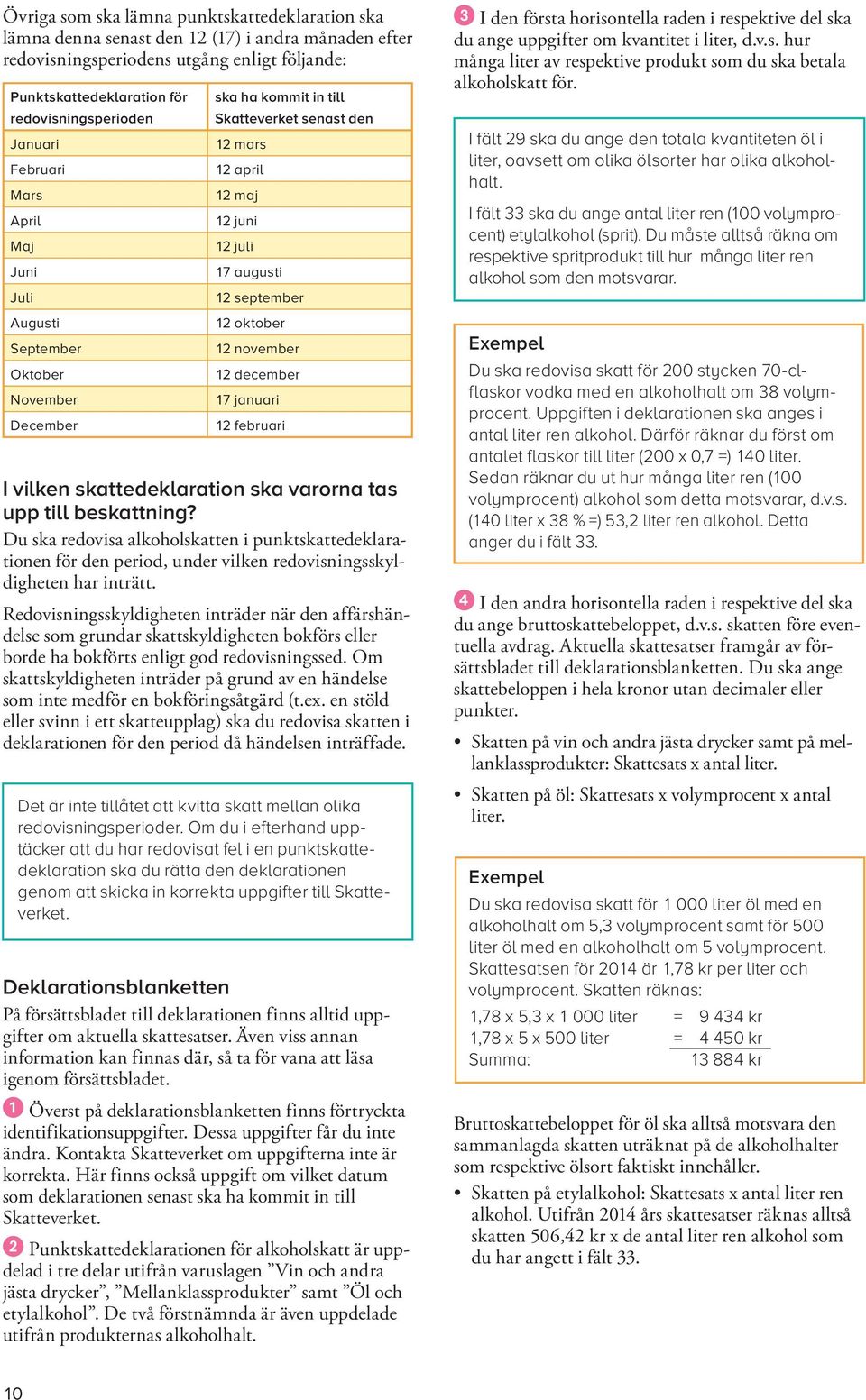 oktober 12 november 12 december 17 januari 12 februari I vilken skattedeklaration ska varorna tas upp till beskattning?