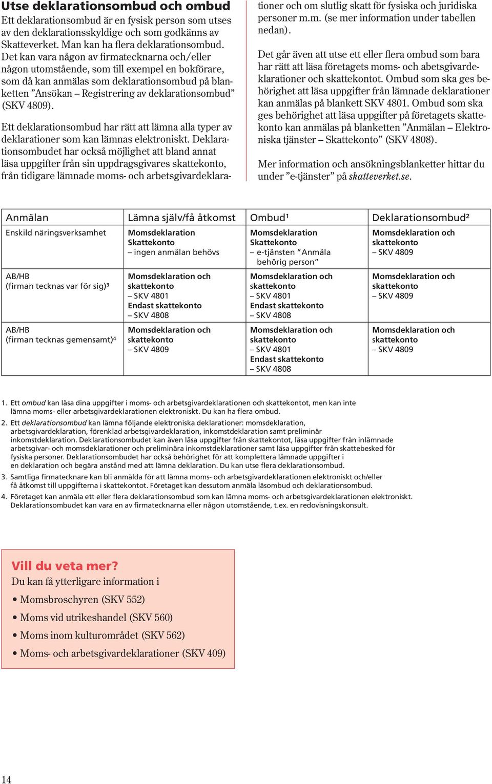 4809). Ett deklarationsombud har rätt att lämna alla typer av deklarationer som kan lämnas elektroniskt.