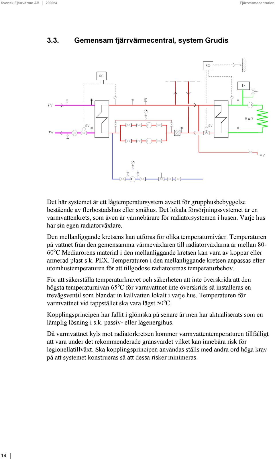 Den mellanliggande kretsens kan utföras för olika temperaturnivåer.