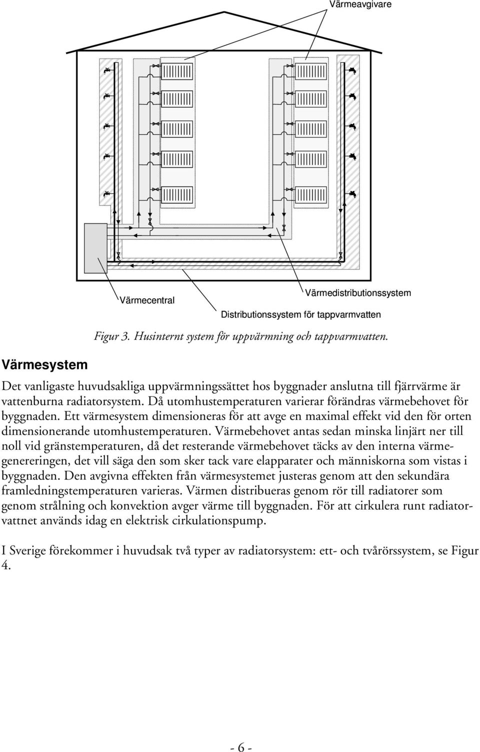 Ett värmesystem dimensioneras för att avge en maximal effekt vid den för orten dimensionerande utomhustemperaturen.