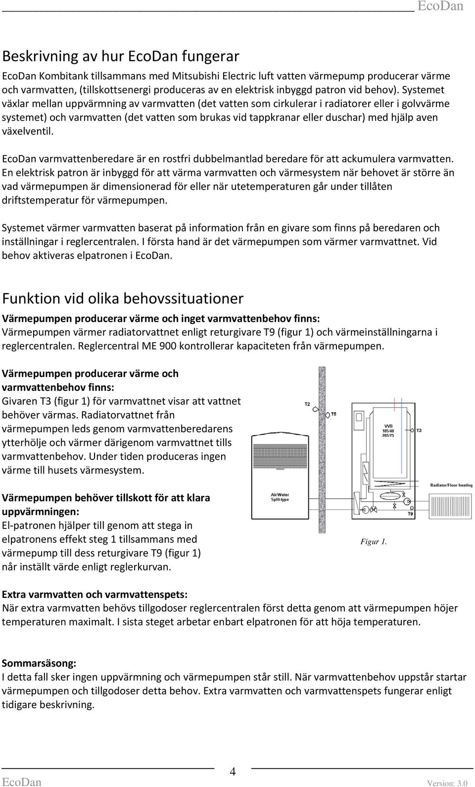 Systemet växlar mellan uppvärmning av varmvatten (det vatten som cirkulerar i radiatorer eller i golvvärme systemet) och varmvatten (det vatten som brukas vid tappkranar eller duschar) med hjälp aven