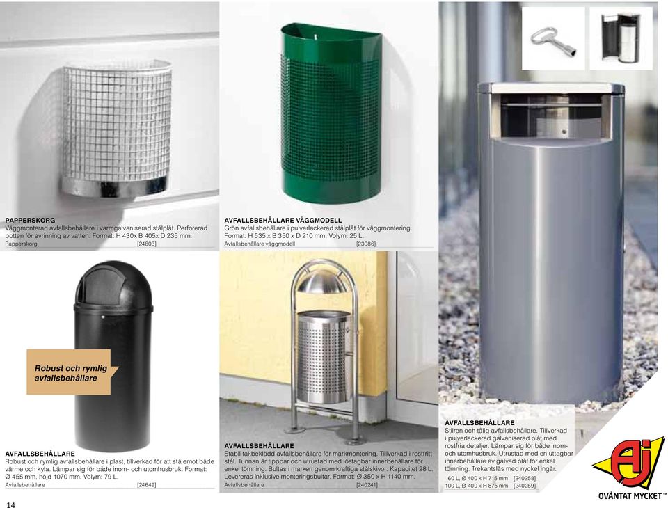 Avfallsbehållare väggmodell [23086] Robust och rymlig avfallsbehållare Avfallsbehållare Robust och rymlig avfallsbehållare i plast, tillverkad för att stå emot både värme och kyla.