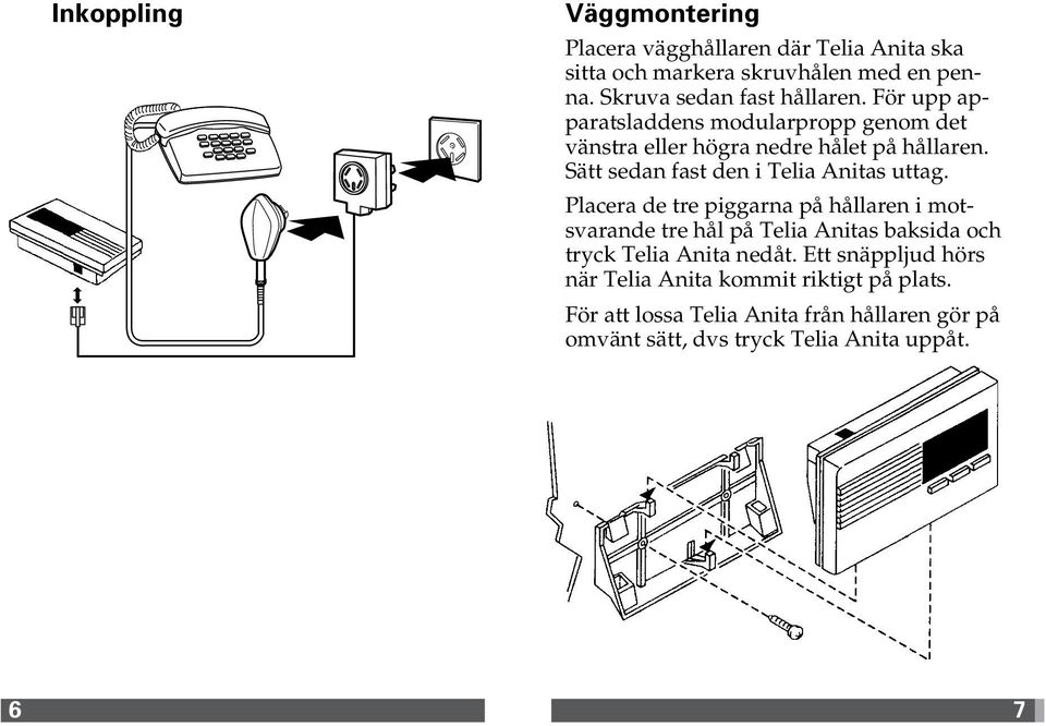 Sätt sedan fast den i Telia Anitas uttag.