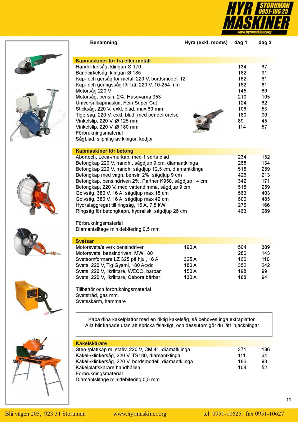 för trä, 220 V, 10-254 mm 162 81 Motorsåg 220 V 145 89 Motorsåg, bensin, 2%, Husqvarna 353 210 105 Universalkapmaskin, Fein Super Cut 124 62 Sticksåg, 220 V, exkl.