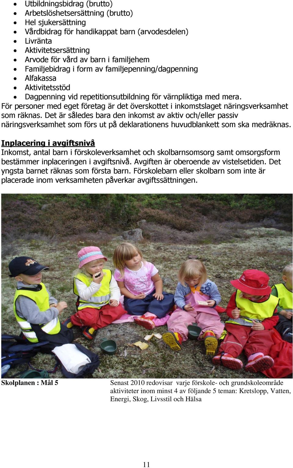 För personer med eget företag är det överskottet i inkomstslaget näringsverksamhet som räknas.