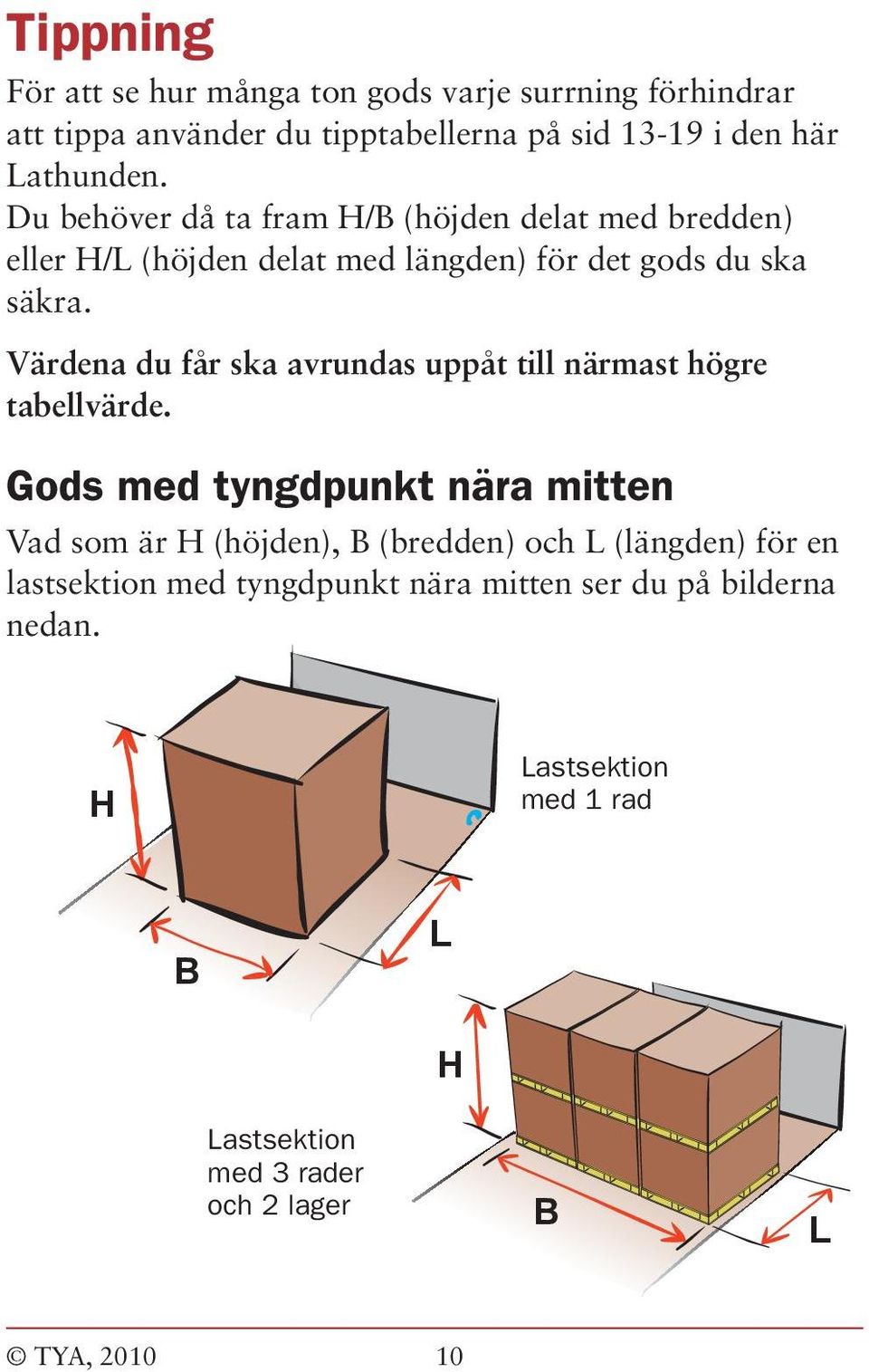 Värdena du får ska avrundas uppåt till närmast högre tabellvärde.