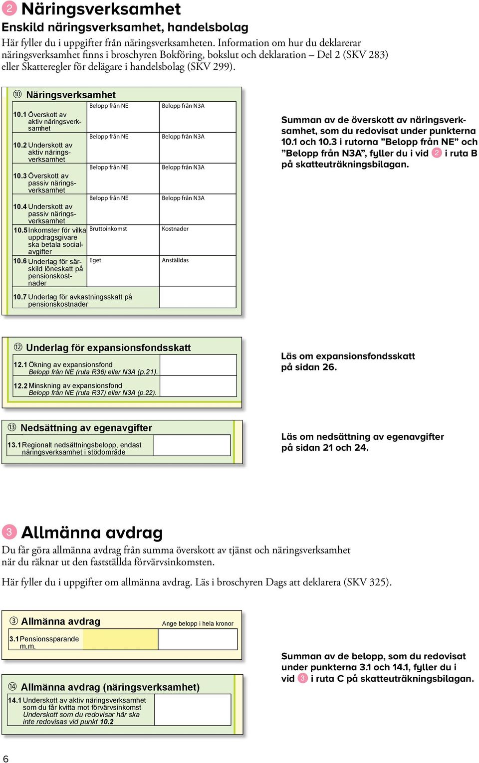 v K 01 SKV 2000 24 SKV sv 2000 K 01 24 sv K 01 W Näringsverksamhet Det gröna fältet gäller enbart näringsverksamhet 10 Enskild Näringsverksamhet 13 näringsverksamhet, handelsbolag Nedsättning av