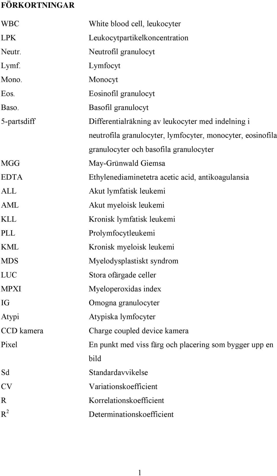 granulocyt Basofil granulocyt Differentialräkning av leukocyter med indelning i neutrofila granulocyter, lymfocyter, monocyter, eosinofila granulocyter och basofila granulocyter May-Grünwald Giemsa