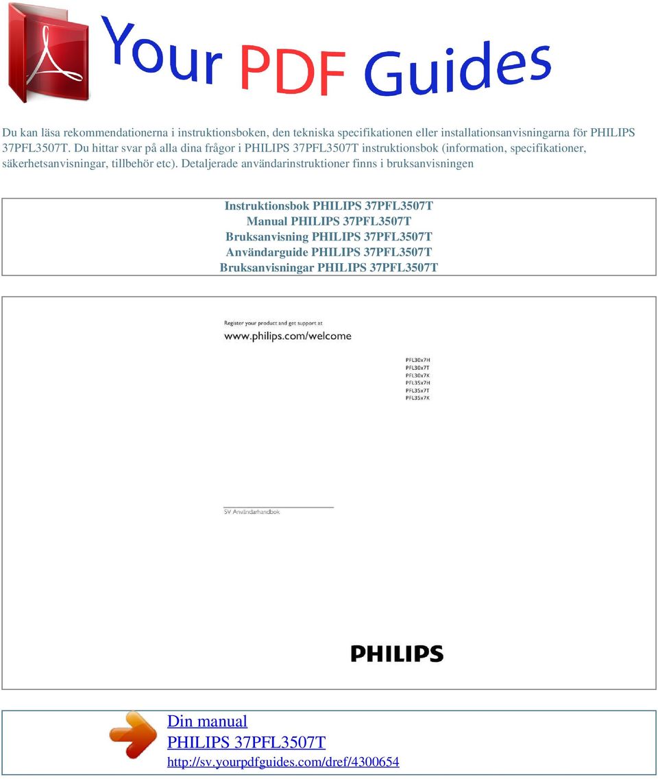 Du hittar svar på alla dina frågor i instruktionsbok (information, specifikationer,