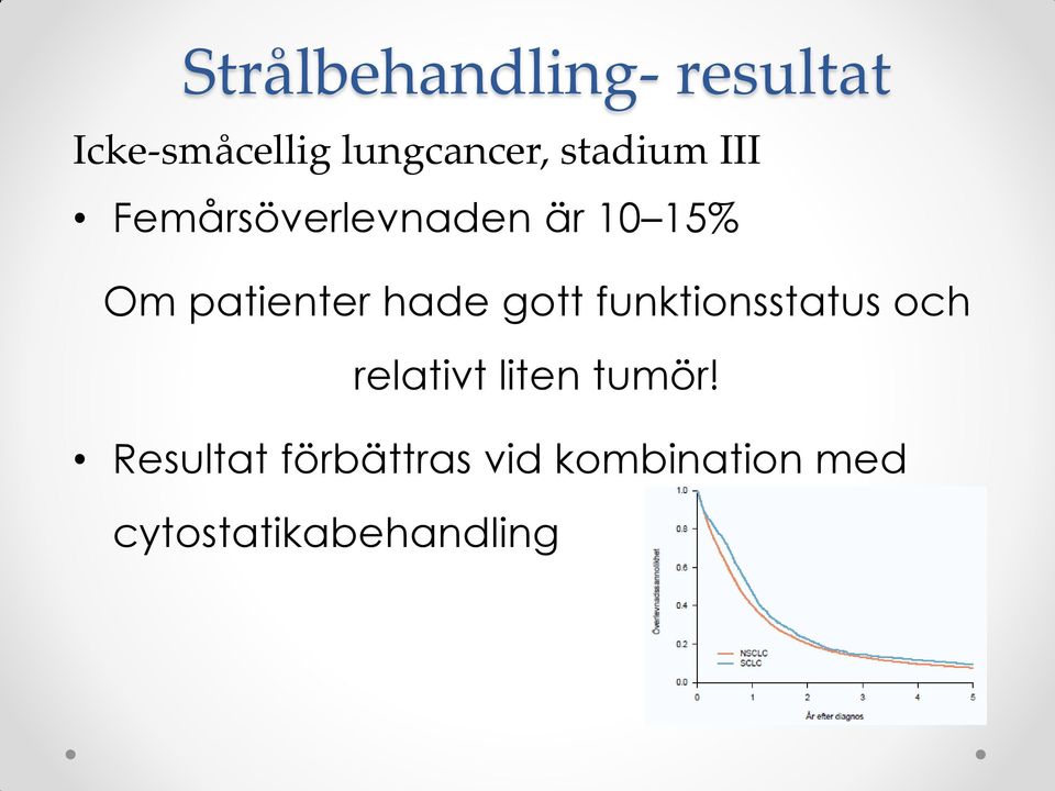 hade gott funktionsstatus och relativt liten tumör!