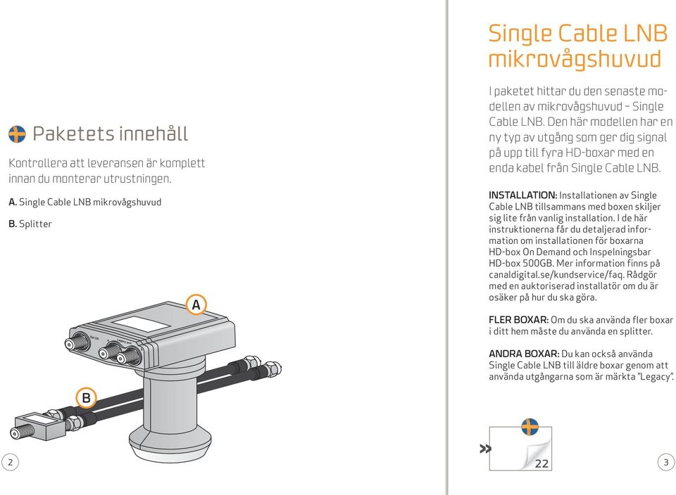 Single Cable LNB Mikrovågshuvud - PDF Gratis nedladdning