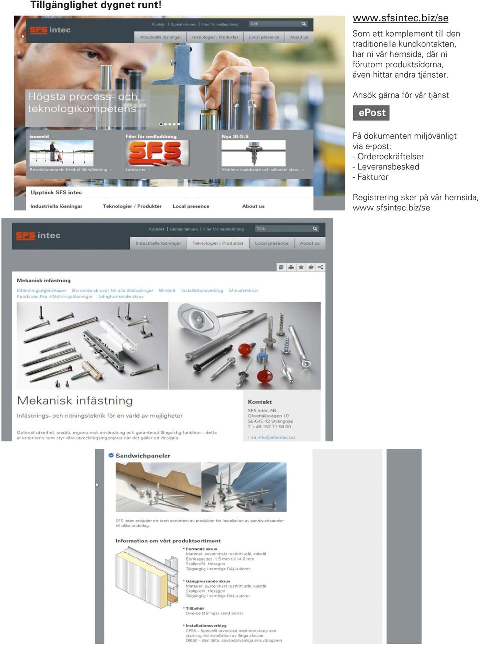 ni förutom produktsidorna, även hittar andra tjänster.