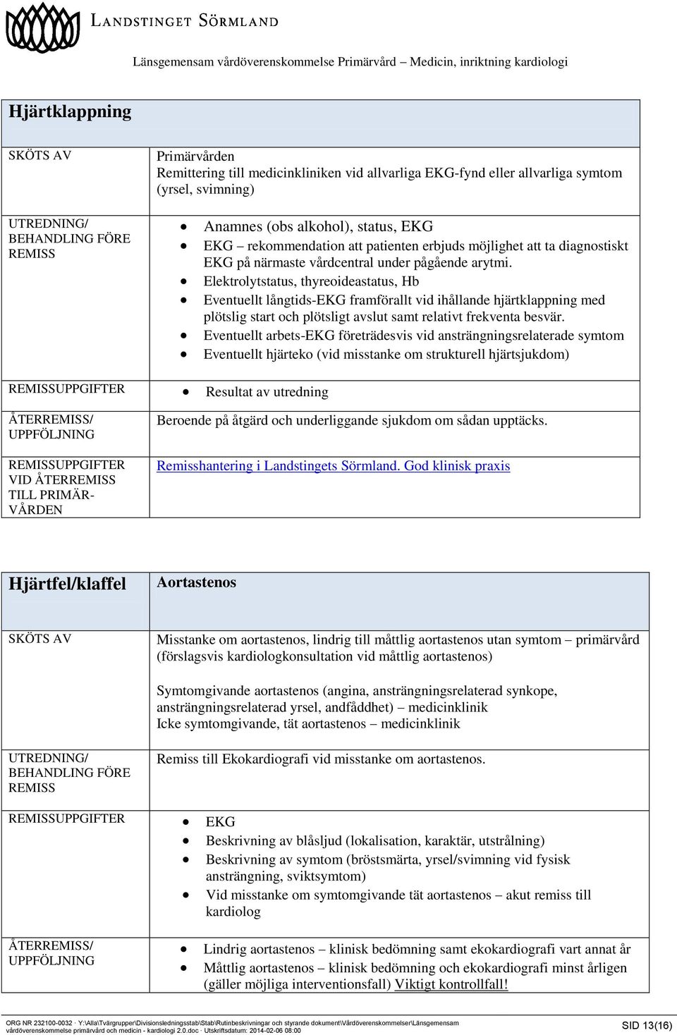 Elektrolytstatus, thyreoideastatus, Hb Eventuellt långtids-ekg framförallt vid ihållande hjärtklappning med plötslig start och plötsligt avslut samt relativt frekventa besvär.