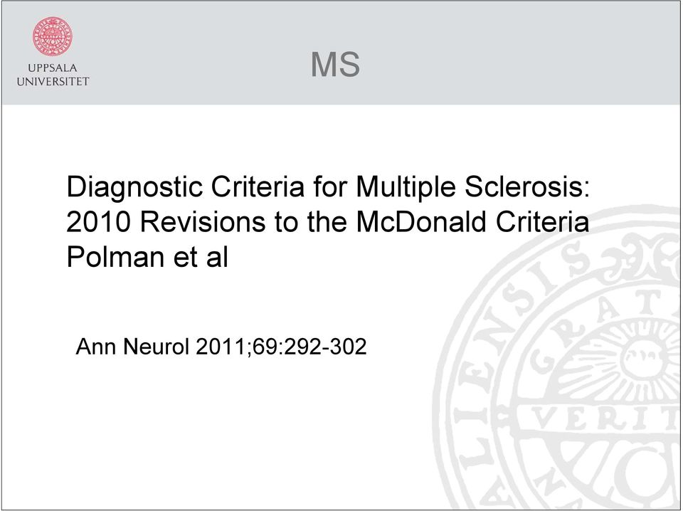 Revisions to the McDonald