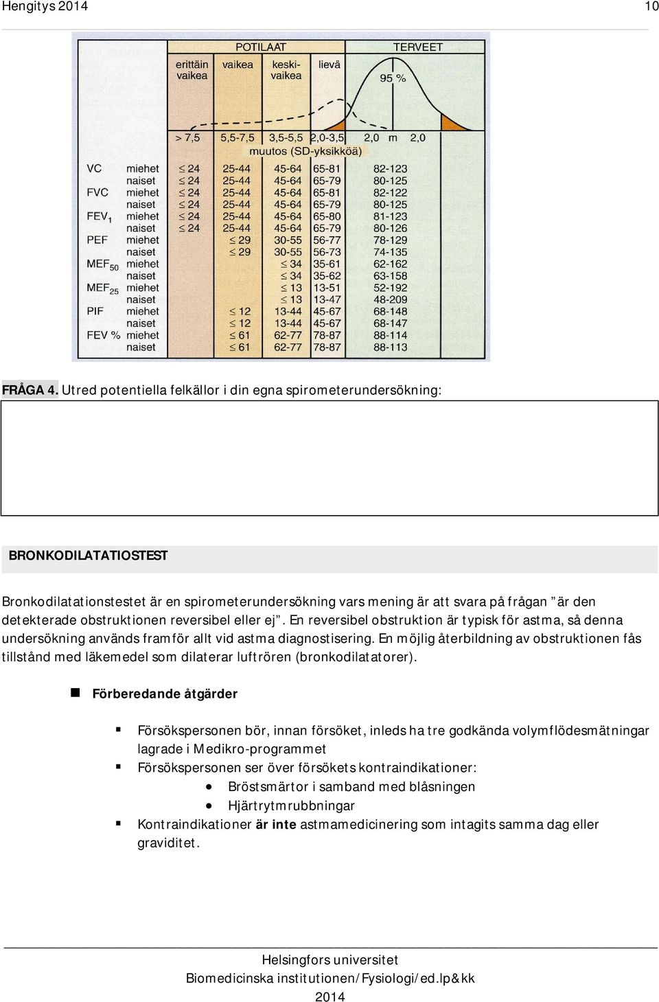obstruktionen reversibel eller ej. En reversibel obstruktion är typisk för astma, så denna undersökning används framför allt vid astma diagnostisering.