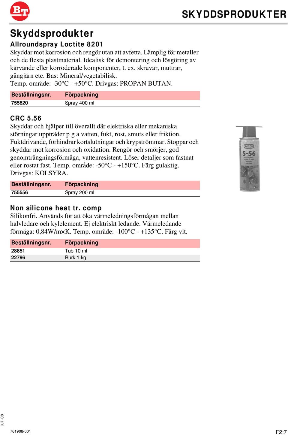755820 Spray 400 ml CRC 5.56 Skyddar och hjälper till överallt där elektriska eller mekaniska störningar uppträder p g a vatten, fukt, rost, smuts eller friktion.