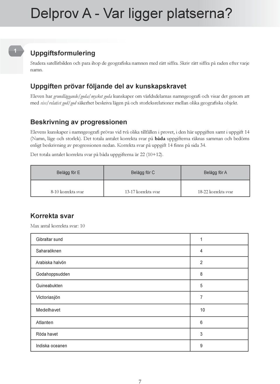 lägen på och storleksrelationer mellan olika geografiska objekt.
