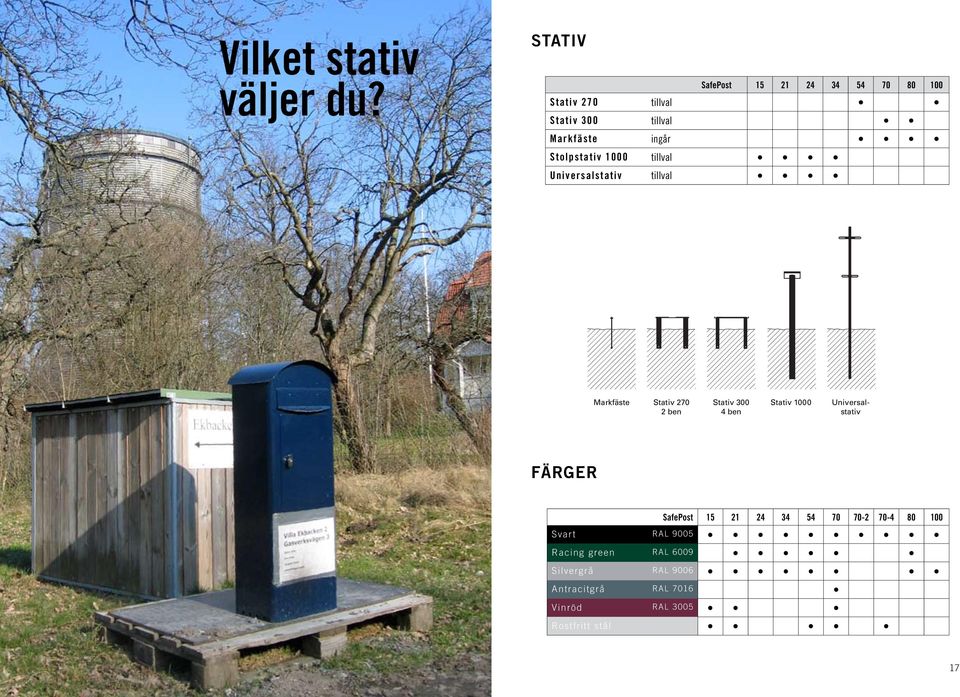 Stolpstativ 1000 tillval Universalstativ tillval Markfäste Stativ 270 2 ben Stativ 300 4 ben Stativ