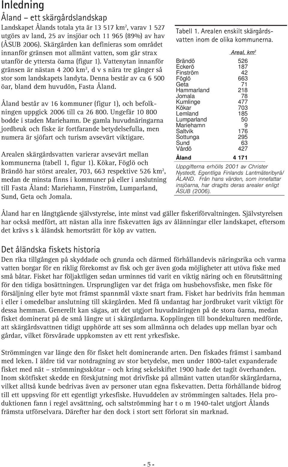 Vattenytan innanför gränsen är nästan 4 200 km 2, d v s nära tre gånger så stor som landskapets landyta. Denna består av ca 6 500 öar, bland dem huvudön, Fasta Åland.