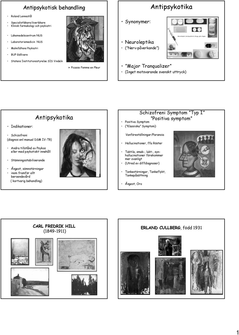 Schizofreni Symptom Typ I Positiva symptom Positiva Symptom ( Klassiska Symptom): Schizofreni (diagnos enl manual DSM IV-TR) Andra tillstånd av Psykos eller med psykotiskt innehåll