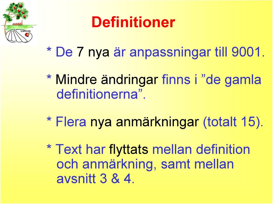 * Flera nya anmärkningar (totalt 15).